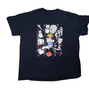 Naruto Shippuden Akatsuki Graphic Tee Mens XL Black Good Anime Manga T-Shirt